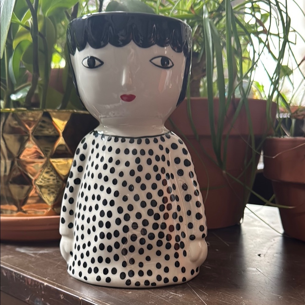 Polka Dot Ceramic Planter